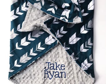 Personalized Minky Blanket - Minky Baby Blanket - Baby Blanket with Name - Baby Shower Gift - Receiving Blanket - Monogrammed Baby Blanket