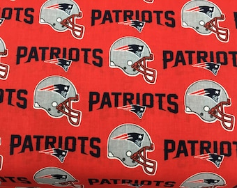 NEW ENGLAND PATRIOTS nfl 60" Cotton Fabric By The Yard Red Print Fabric Traditions