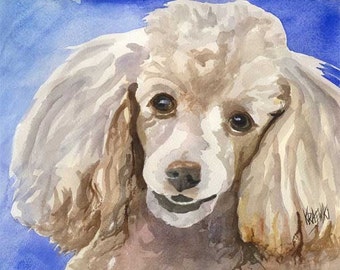 Poodle Art Print of Original Watercolor Painting - 11x14