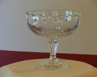 Clear Indiana Glass Teardrop Compote