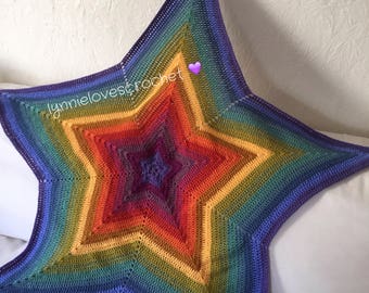 Muted Rainbow 5 pointed star baby blanket available now