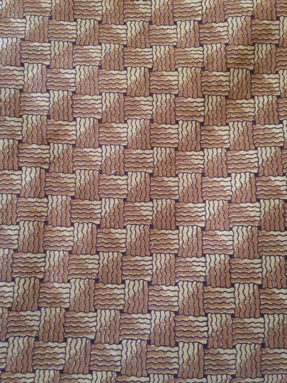 Basket weave Cotton Quilting fabric Basketweave Brown Gold