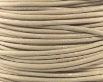 2mm Round Petal Ivory Leather Lace Cord - 2mm 3/32" Cream Beige Diameter Craft Jewelry Bracelet Wrap Necklace - I ship Internationally