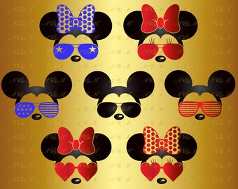 60% OFF Mouse SVG Minnie Svg Mickey Mouse Sunglasses Head Face Ears Monogram Decal Digital Silhouette Png Eps Dxf Kid Vinyl Cut File Clipart