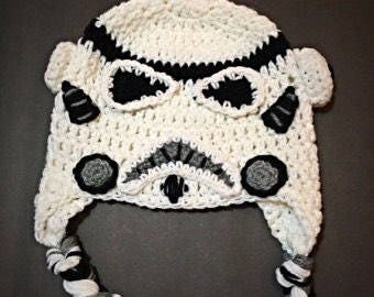 Crocheted stormtrooper hat