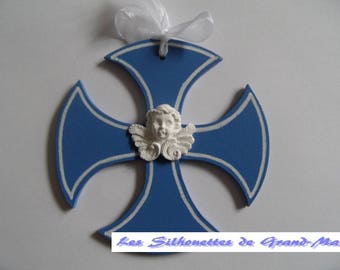 Cross pattern "Clothilde" Angel, customize with a name, a date, a choice of colors...