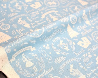 Japanese Fabric Kokka Alice in Wonderland canvas - blue - fat quarter