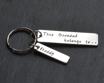 This Grandad belongs to, Grandad Gift, Gifts for Grandad, Fathers Day Gift, personalised keyring, Gift From Kids, Grandad Present, Men Gifts
