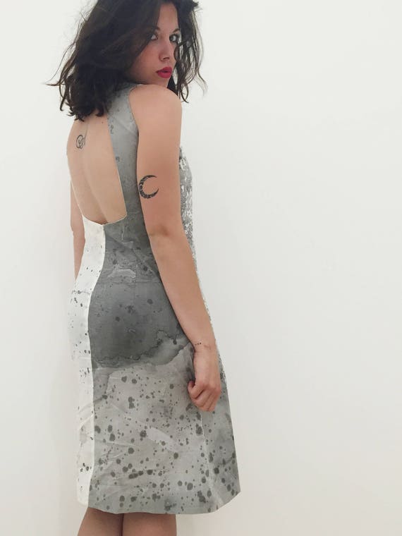 Naked back LOLA DARLING Dress Hand Painted by Artirst with Swarovski Wearable Art Work Signed Certified Exclusive Luxury Handmade in Italy