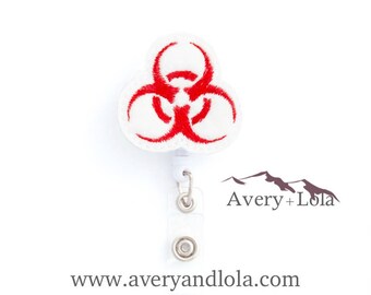 Biohazard Badge Reel, Biohazard ID Holder, Lab Badge Reel, Nurse ID Holder, ID Badge Holder, Teacher Gift, Nurse Gift