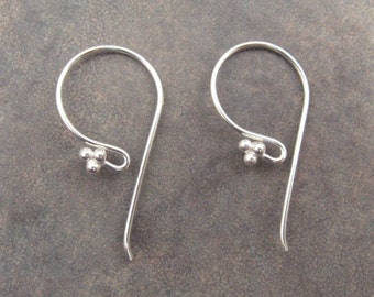 2 Bali Sterling Silver Earwires With Ball - 24 x 12mm Low Shipping