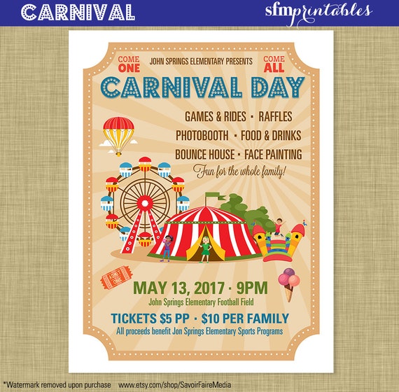 carnival flyer invitation postcard poster template church carnival poster template