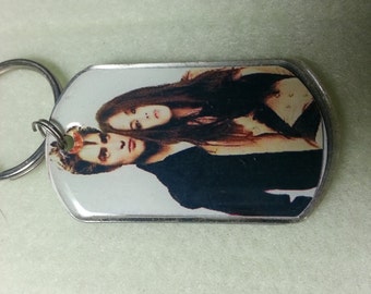 Twilight Edward and Bella dog tag key ring