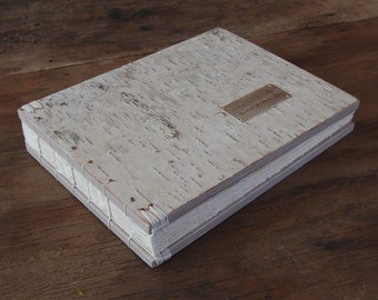 birch wedding guestbook - custom wood guest book cabin guestbook vacation home guest book rustic wedding natural forest - made to order