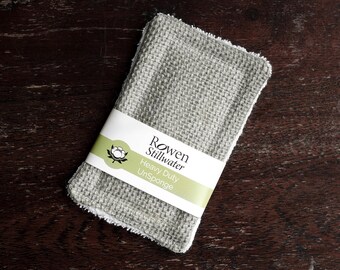 UnSponge Heavy duty in grey - one reusable zero waste sponge / cotton sponge / washing up sponge / plastic free / pan scrubber / scourer