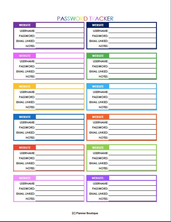 Password Tracker Mini Password Log Mini Password Organizer