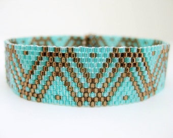 Peyote Pattern - Dots and Lines - INSTANT DOWNLOAD PDF - Peyote Bracelet Pattern - Geometric Pattern - One Drop Even Peyote Stitch