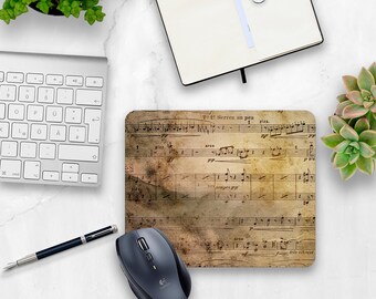 Music Teacher Gift, Music Note Mouse pad, Music Mouse Pad, Musician gift, Sheet Music, Music Lover, Home office, Desk accessories
