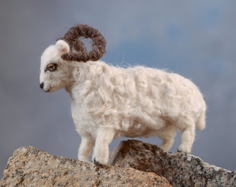 Ram wool felted handmade animal