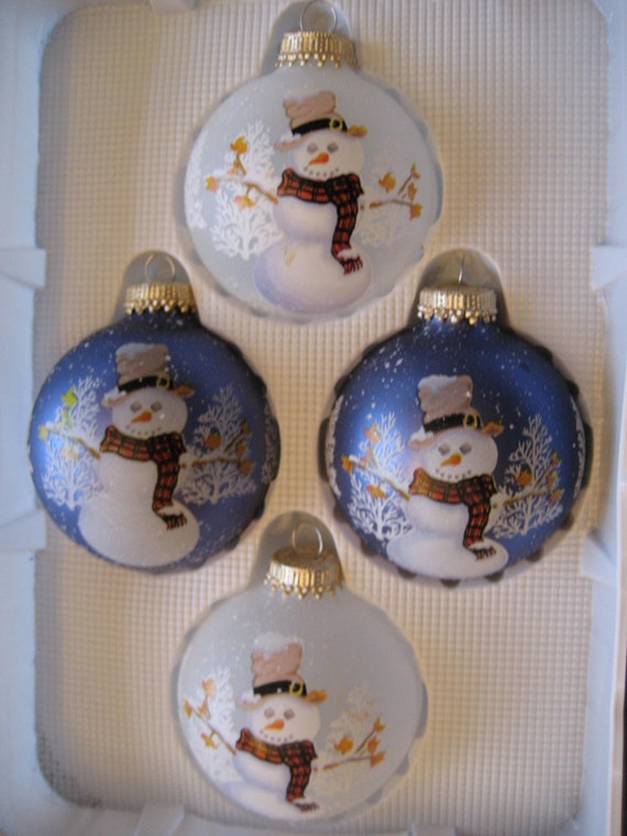 KREBS CHRISTMAS ORNAMENTS Designer Glass with Crowns 4