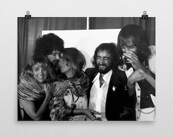 Fleetwood Mac Poster - 70's Music Poster -Black And White - Stevie Nicks - Semi-Gloss Photo Paper Poster