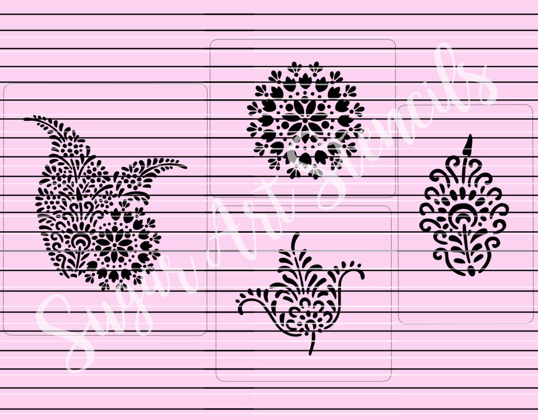 cake stencils mehndi mehendi henna 4 pcs NIKAH SL20264