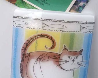 Fused Glass Night Light - Fat Cat