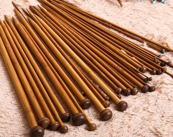 36 Pcs Bamboo Knitting Needles Set