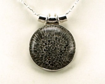 Rare Stingray Coral Sterling Silver Pendant - N854