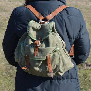Vintage backpack - Canvas backpack - Hiking backpack - Nice rucksack - Hippie backpack - Small backpack - Travel backpack - Hipster backpack