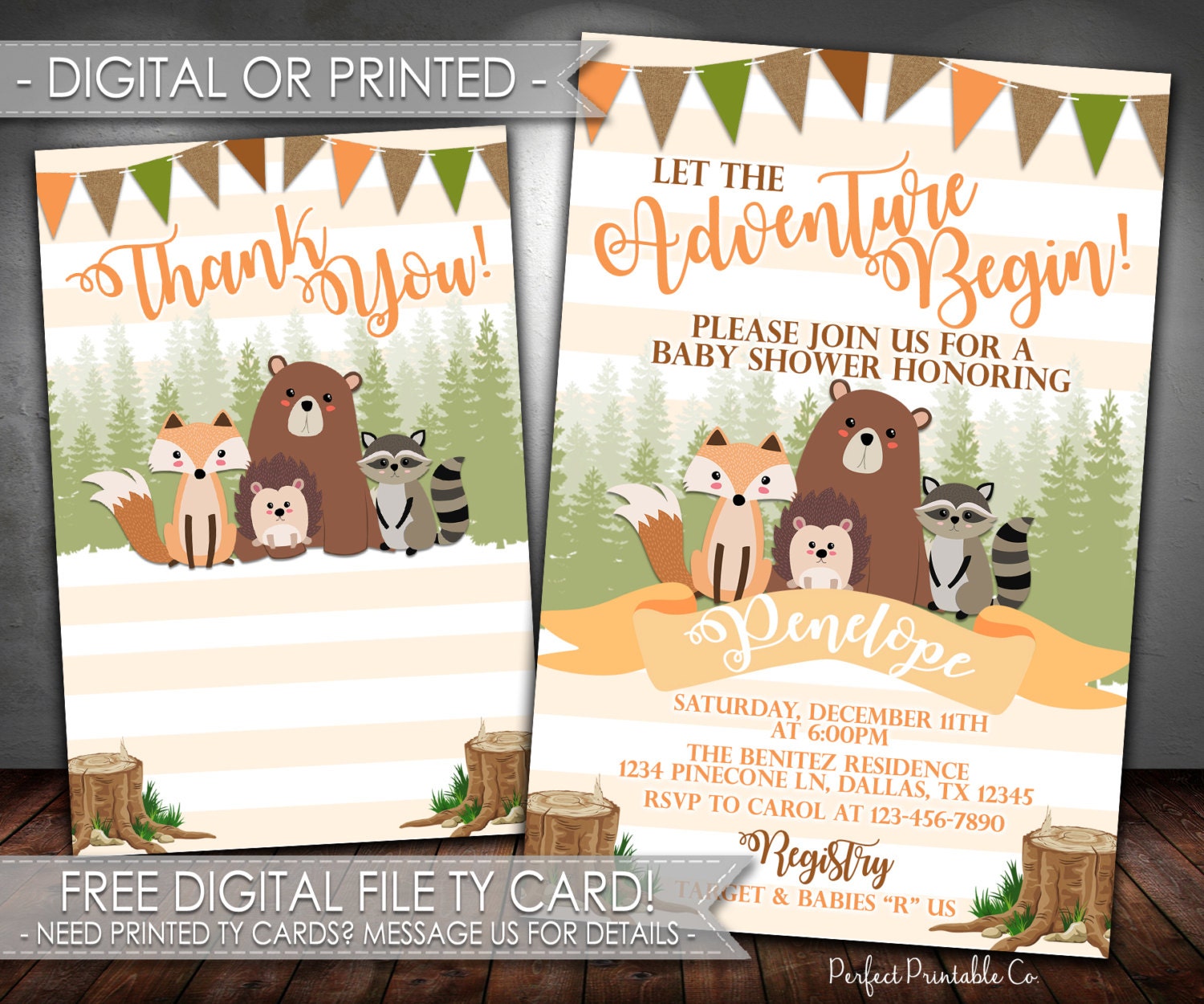 Woodland Baby Shower Invitation Woodland Baby Shower