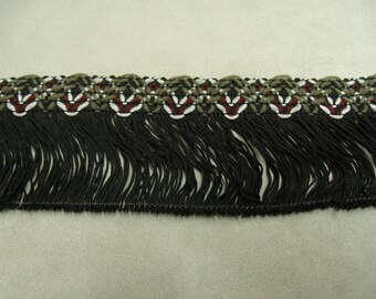 Polyester-7 cm fringe - black & white