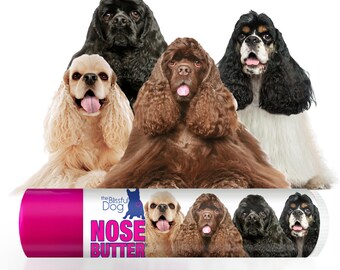 Cocker Spaniel NOSE BUTTER® Handcrafted All Natural Balm for Dry Crusty Dog Noses CHOICE: One .15 oz Tube or 3-Pack of .15 oz Tubes