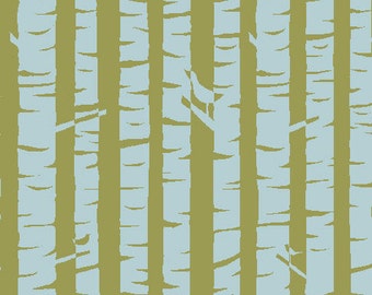 Organic Cotton Fabric, Meadow, Birches, Monaluna, by the half-yard