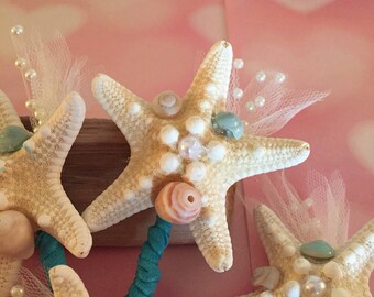 X &o bouquets Starfish boutonniere six in package