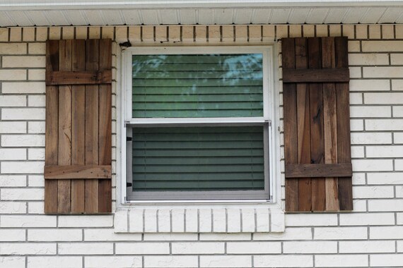 Rustic farmhouse style exterior shutters salvaged poplar wood Rustic farmhouse style exterior shutters salvaged poplar wood