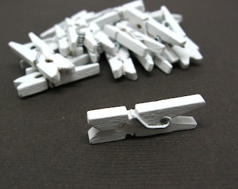 Ice White Mini Clothespin - Set of 25