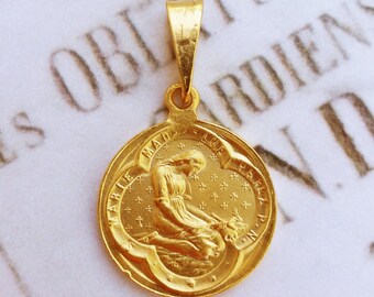 Medal - Saint Mary Magdalene 18K Gold Medal - 20mm