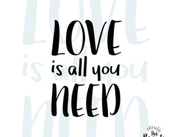 Love is all you need SVG File, Cricut Explore and more, Cut or Print. T-shirt Cup, Mug SVG, keep Going Svg