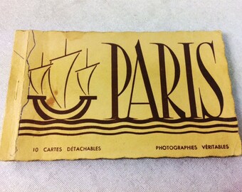 Vintage Paris Postcards Set - France Paris Souvenir 10 Postcards Set- Antique Postcards
