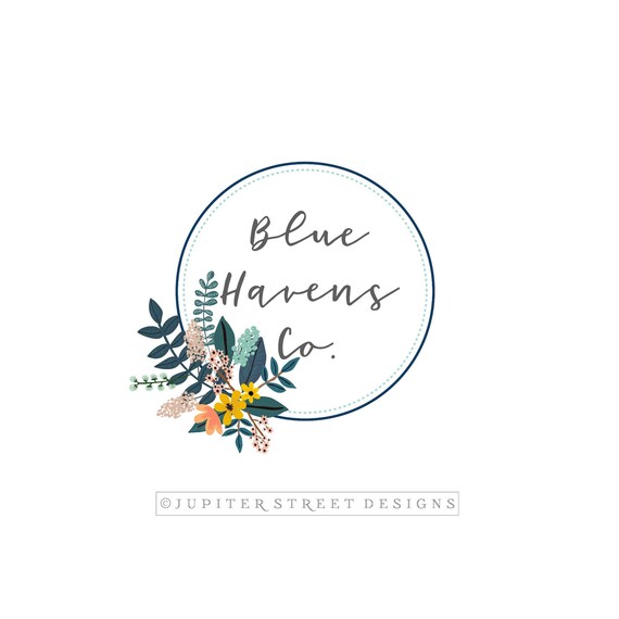 Flower Logo-Round Logo-Watermark-Etsy Logo-Photography