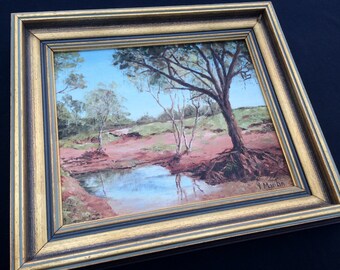 Vintage Oil Painting. Landscape Painting. Vintage Australian Oil Painting. Vintage Framed Art. Original Art. ROP0154