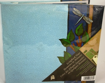 Prova Craft 8x8 Premade Blue Dragonfly Scrapbook