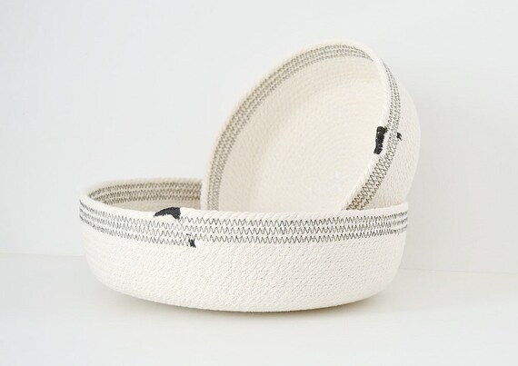 Cotton Rope Bowl, Modern Home Decor, Minimalist Decor, Coil Rope Bowl, Mediterranean Decor, Natural Cotton Rope, Housewarming Gift Rope bowl