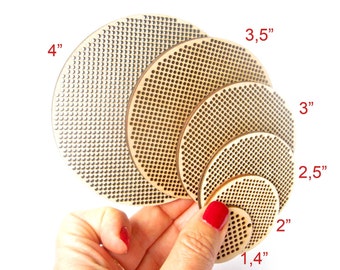 Cross Stitch Shape, 3" - 75 mm, Circle, Disk, Cross Stitch Blank, Plywood Blank, DIY, Needlepoint Blank, Laser Cut
