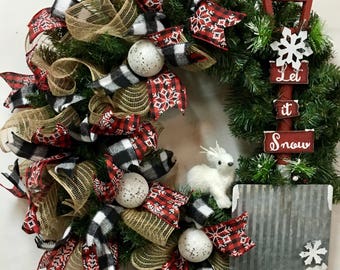 Winter Wreath, Woodland Wreath, Winter Wreath, Rustic Wreath, Evergreen Wreath, Front Door Wreath, Ready to Ship Wreath