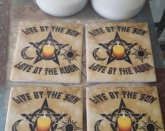 Coaster Set- Live by the Sun, Love by the Moon