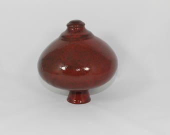 Glazed red lovingly handcrafted Ceramic Garden globe ISA