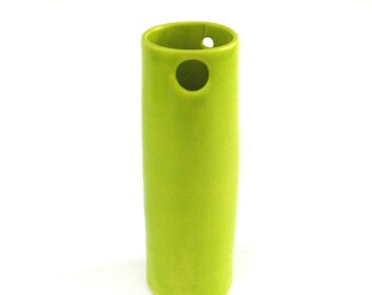 hand built porcelain vase ... chartreuse vessel ... mini vessel
