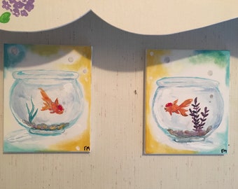 Original Painting, So Close 8"x10" (2 paintings)